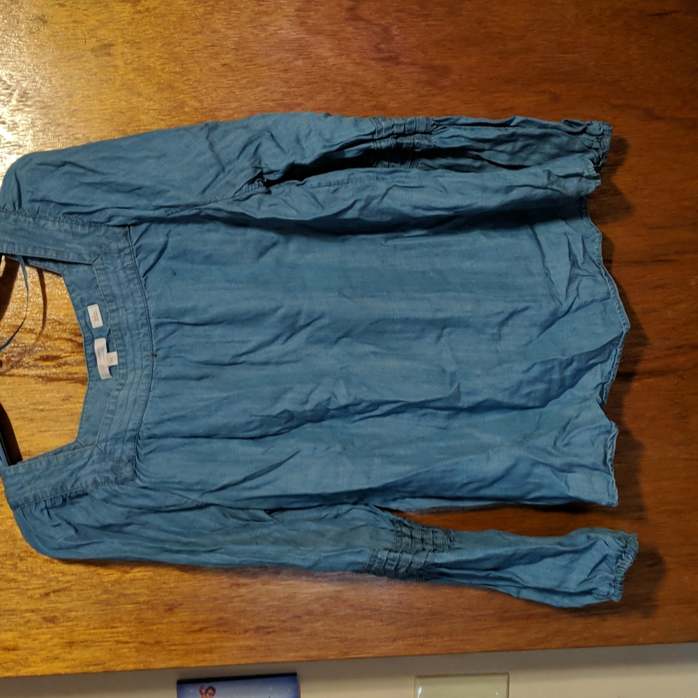 Lauren Conrad Chambray Square neck blouse